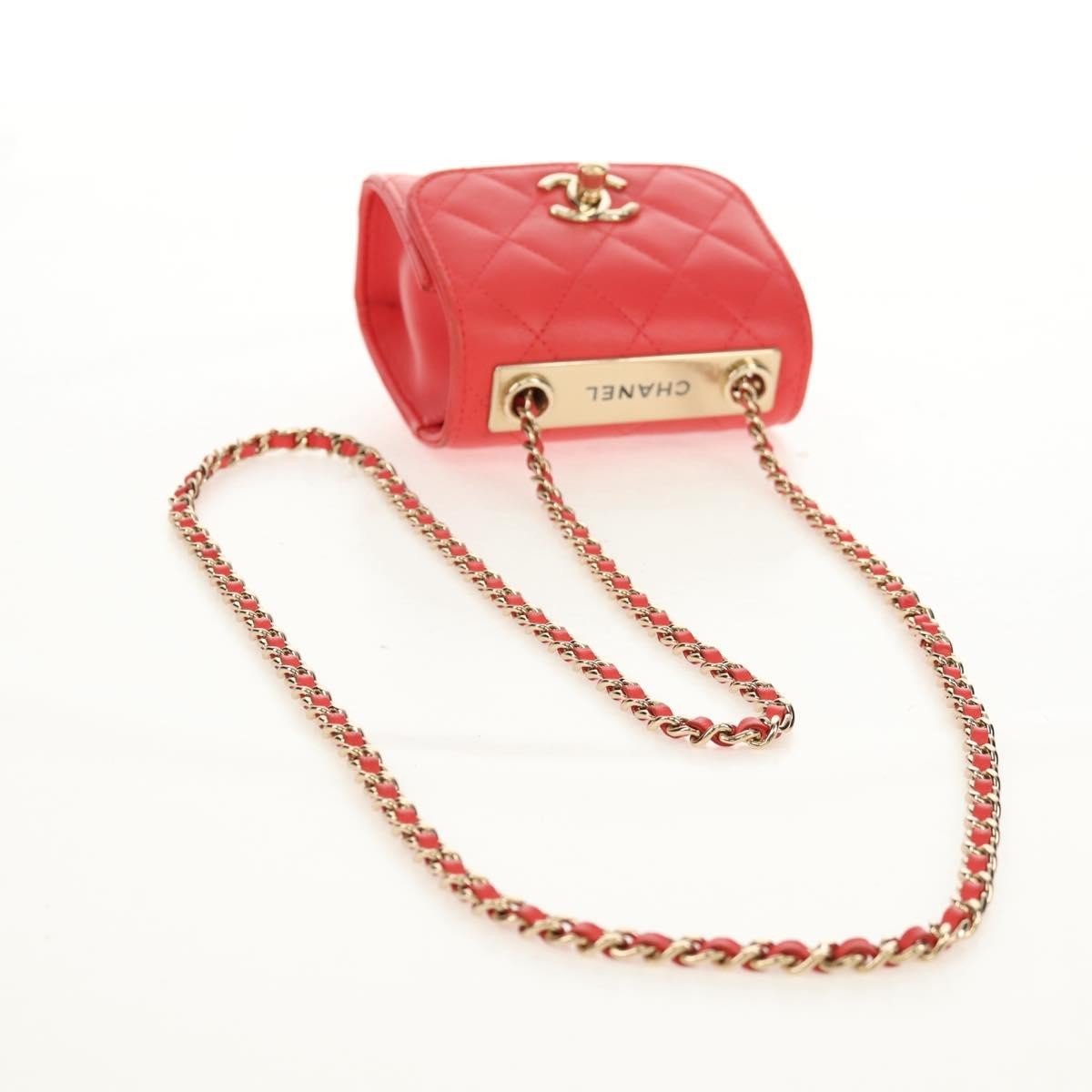 Chanel Trendy CC Small Flap Bag Pelle di Agnello Rossa Hardware Dorato - Etoilux