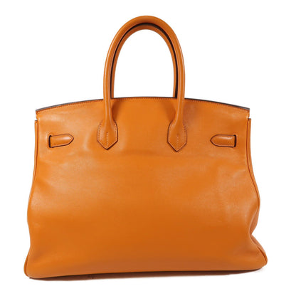 Hermès – Birkin 35 – Swift Leather Orange 93 – Palladium Hardware – Stamp N - Etoilux