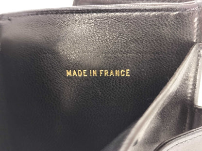Chanel Portafoglio Compatto Timeless CC Pelle di Agnello Nera – Vintage 11,5 cm - Etoilux
