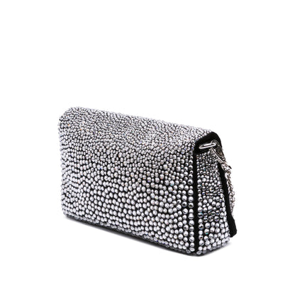 Prada Mini tracolla in raso con catena decorata con cristalli - Etoilux