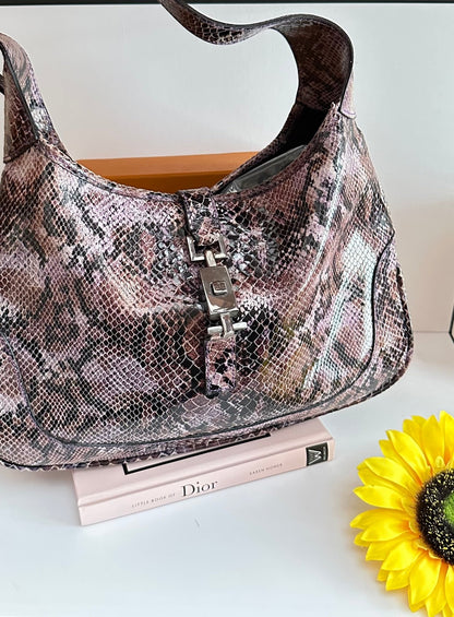 Gucci Jackie Hobo in Pelle Stampa Pitone – Vintage - Etoilux
