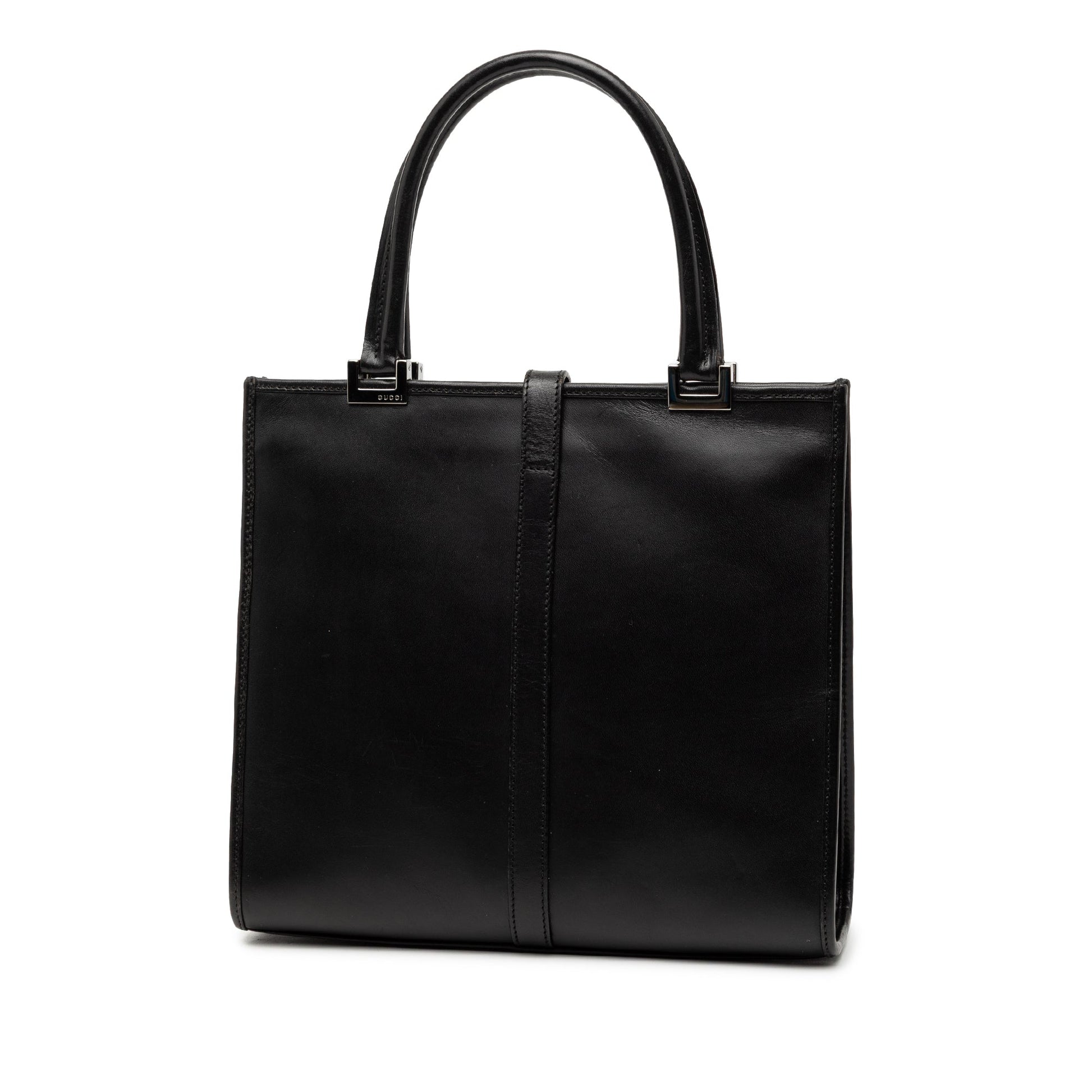 Gucci Jackie Tote in Pelle di Vitello Nera – Vintage – 25 cm - Etoilux