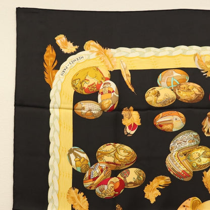 Hermès Carré 90 "Couvée d'Hermès" Seta Nera – Latham - Etoilux