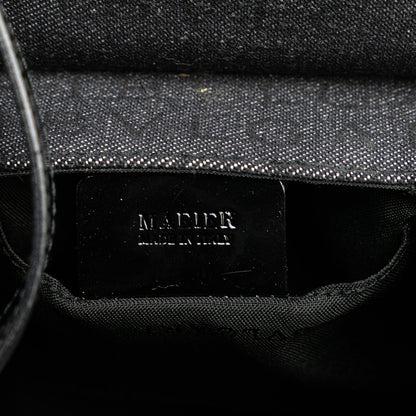 Bvlgari Mini Cylinder Logomania in denim con finiture in pelle verniciata – Nero - Etoilux