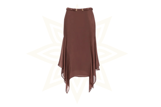 Pinko – Gonna midi in chiffon con dettagli metallici - Etoilux
