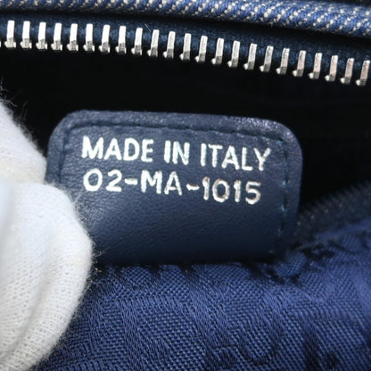 Christian Dior Lady Dior Cannage Denim Blu Navy Hardware Argento – 25 cm Medium - Etoilux