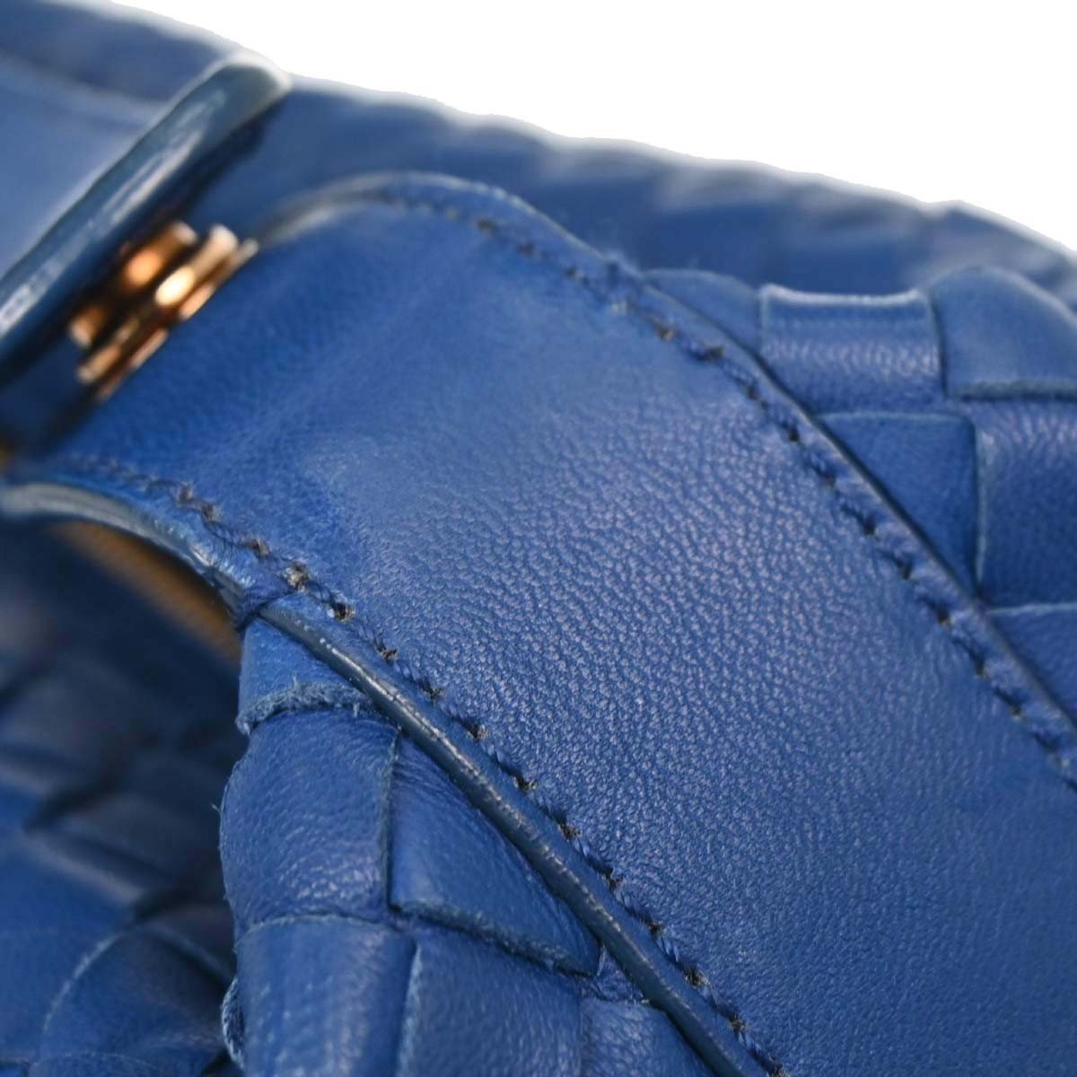 Bottega Veneta Intrecciato Nappa Cobalt Blue Hardware Dorato 2008 — Mini Hobo - Etoilux