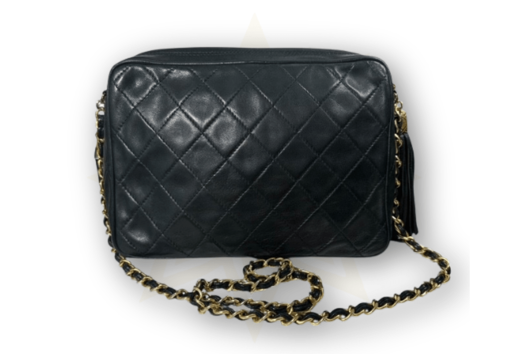 Chanel Camera Bag in pelle nera trapuntata – Vintage anni ‘80/’90 - Etoilux