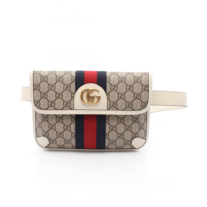 Gucci Ophidia Belt Bag GG Supreme Canvas Pelle Bianca 24 cm | Etoilux