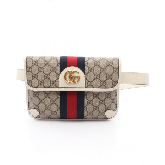 Gucci Ophidia Belt Bag GG Supreme Canvas Pelle Bianca 24 cm | Etoilux
