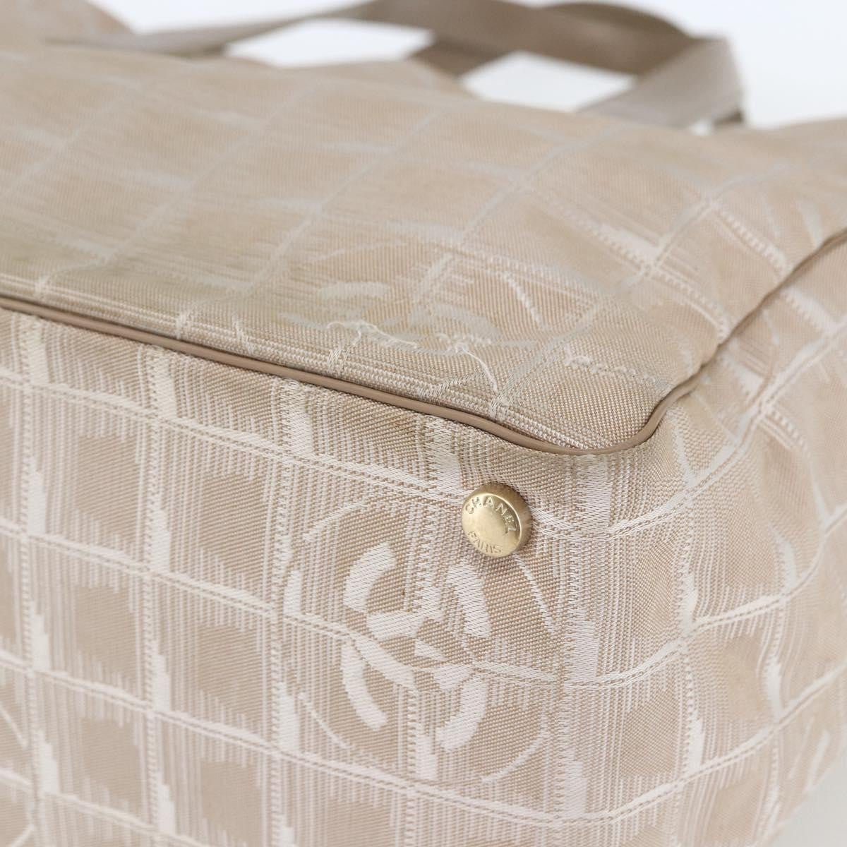 Chanel Travel Line Tote Medium Nylon Jacquard Beige – Serie 9390405 - Etoilux