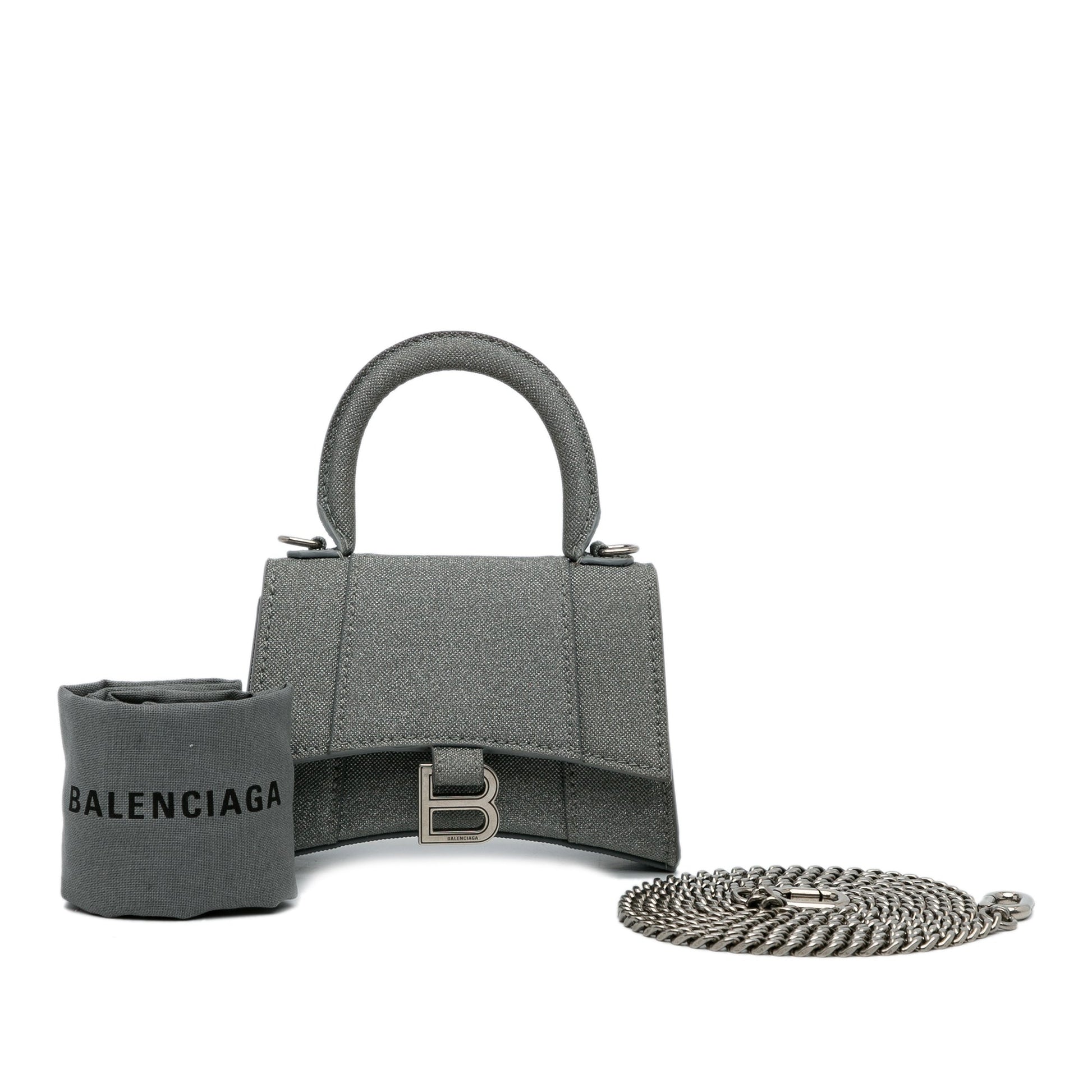 Balenciaga – Mini Hourglass Glitter Grey (2022) - Etoilux