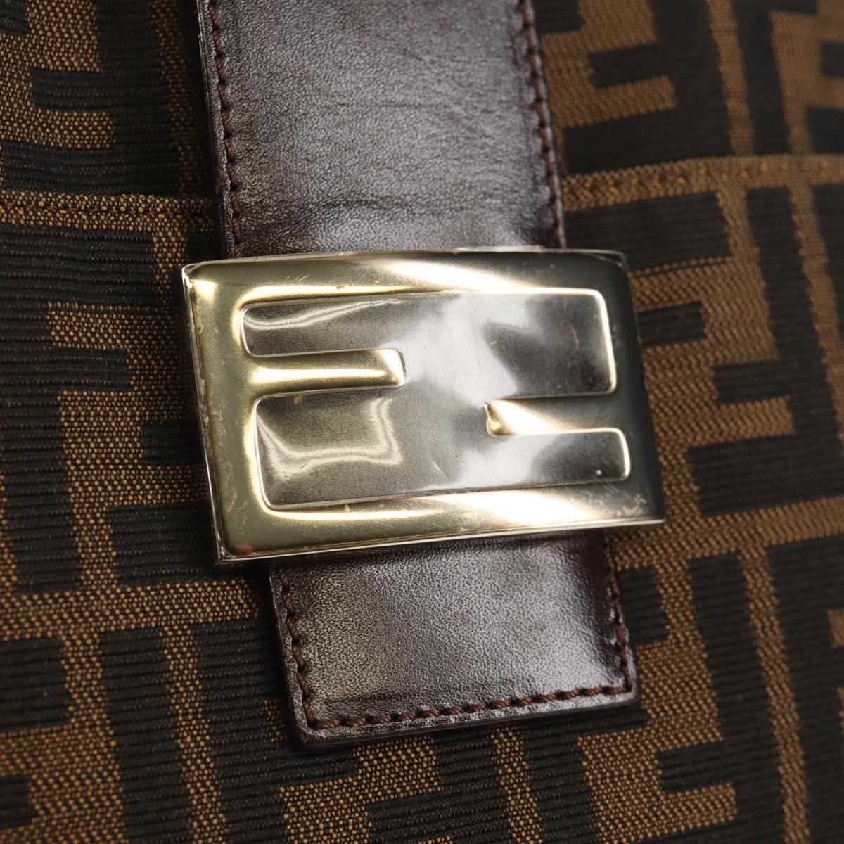 Fendi Mamma Baguette Zucca Canvas Marrone Nero – Shoulder Bag Vintage Iconica - Etoilux