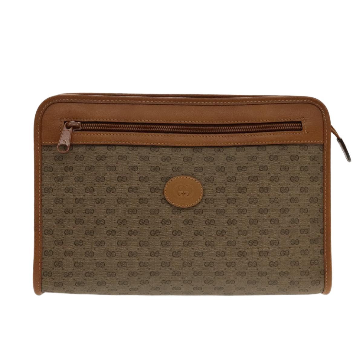 Gucci – Micro GG Canvas Clutch Bag – Beige & Cuoio – Vintage Iconica - Etoilux