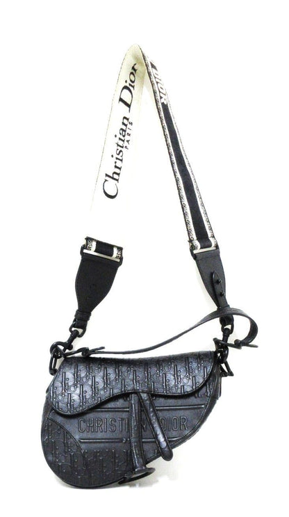 Dior Saddle Bag in pelle Oblique nera – Size Medium - Etoilux