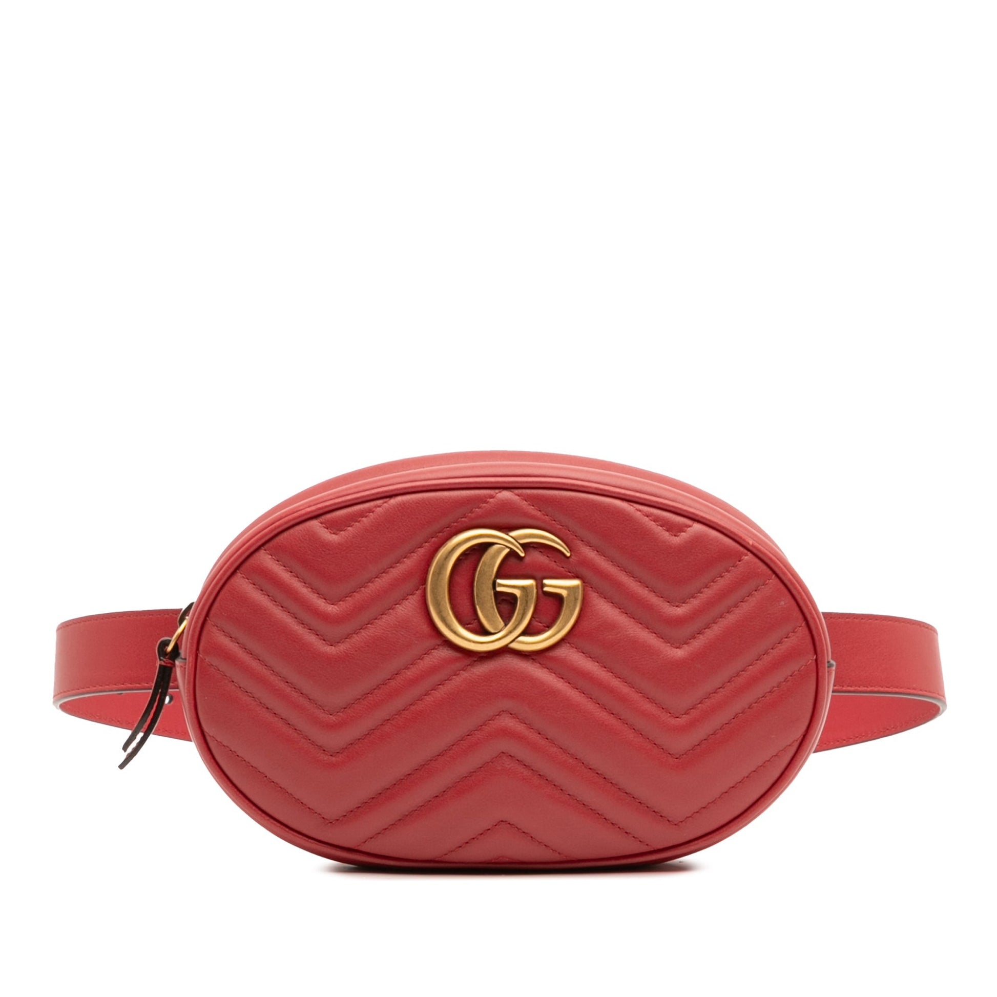 Gucci GG Marmont Matelassé – Belt Bag in Pelle Rossa – Small - Etoilux