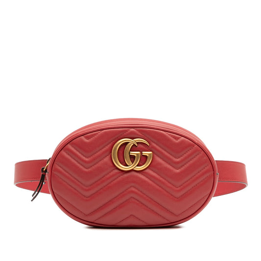 Gucci GG Marmont Matelassé – Belt Bag in Pelle Rossa – Small - Etoilux