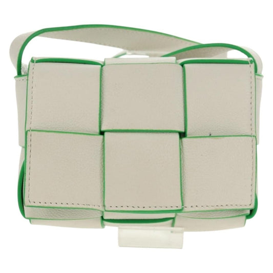 Bottega Veneta Cassette Mini Maxi Intrecciato Bianco/Verde – 12 cm - Etoilux