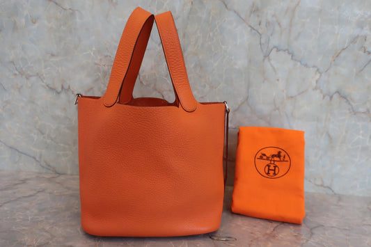 Hermès Picotin Lock MM Pelle Clemence Orange – Hardware Palladio - Etoilux