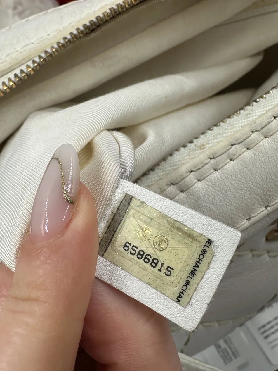 Chanel Wild Stitch Tote Pelle Agnello Off - White — Serie 6 - Etoilux