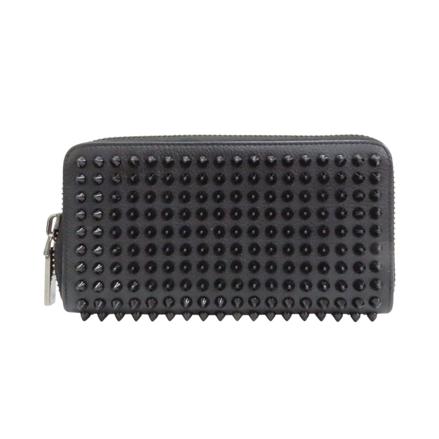 Christian Louboutin Panettone wallet calfskin nero interno rosso piega cuoio dettaglio