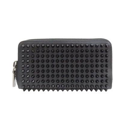 Christian Louboutin Panettone wallet calfskin nero interno rosso piega cuoio dettaglio