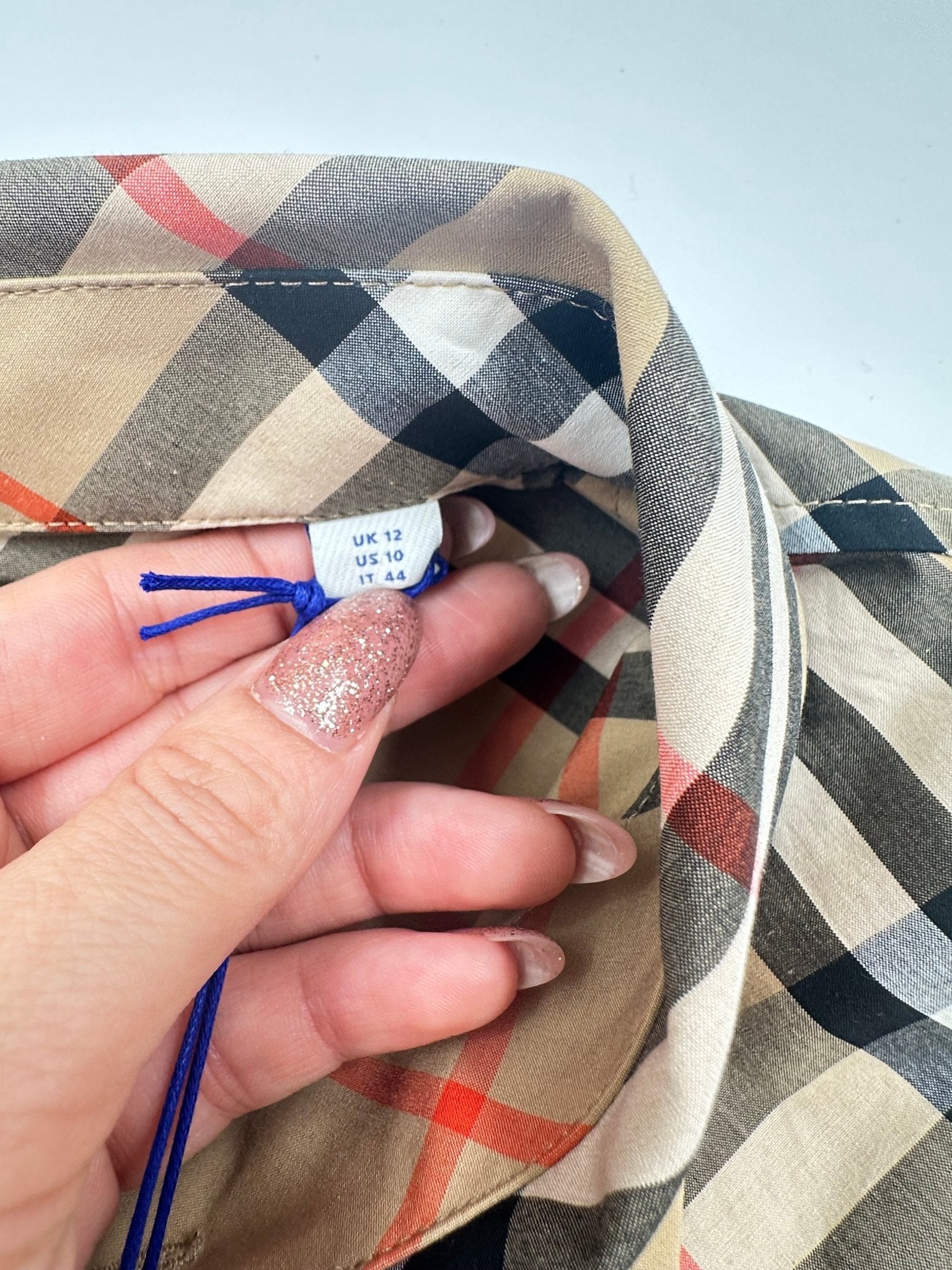 Burberry Camicia in Cotone Motivo Check Beige – Nuova con Cartellino - Etoilux