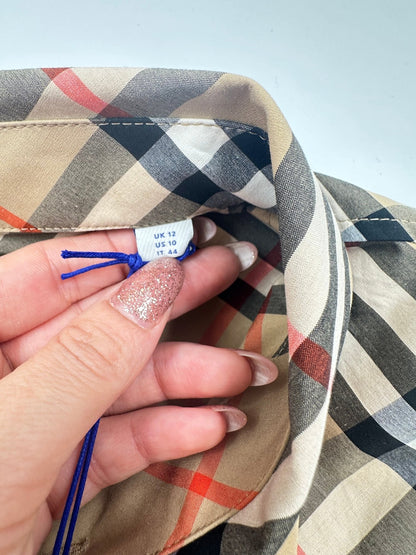 Burberry Camicia in Cotone Motivo Check Beige – Nuova con Cartellino - Etoilux