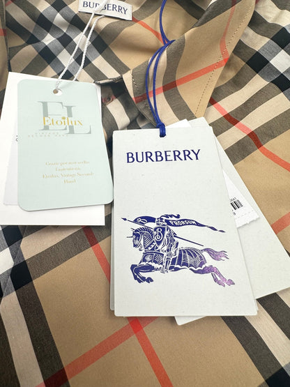 Burberry Camicia in Cotone Motivo Check Beige – Nuova con Cartellino - Etoilux