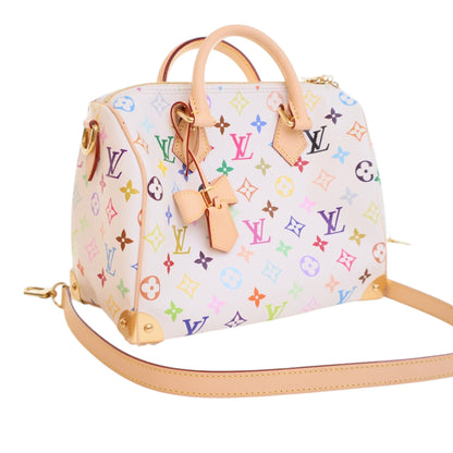 Louis Vuitton x Takashi Murakami Speedy Bandoulière 25 – Monogram Multicolore Bianco - Etoilux