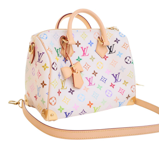 Louis Vuitton x Takashi Murakami Speedy Bandoulière 25 – Monogram Multicolore Bianco - Etoilux
