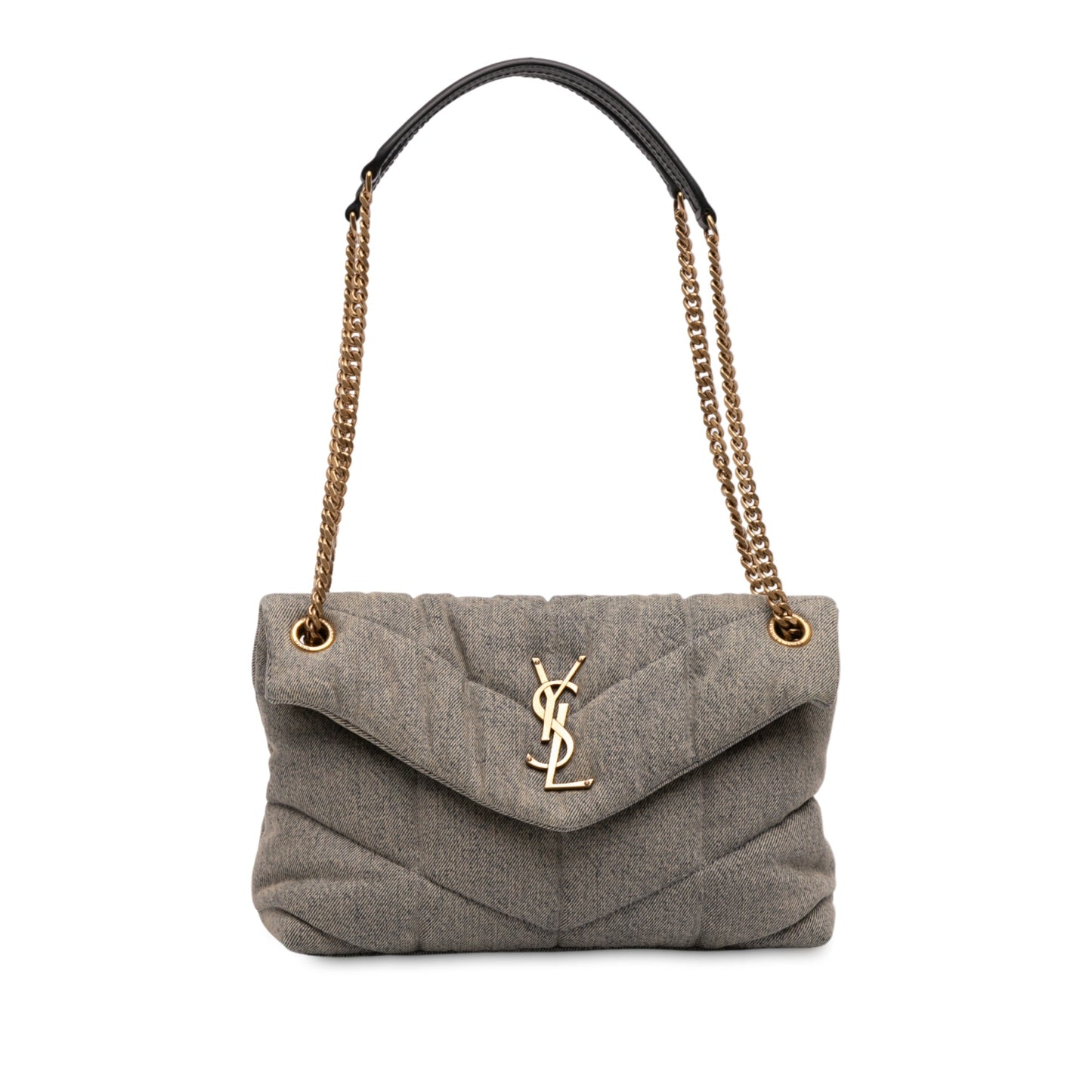 Saint Laurent LouLou Puffer Small in Denim Grigio – 2022 - Etoilux