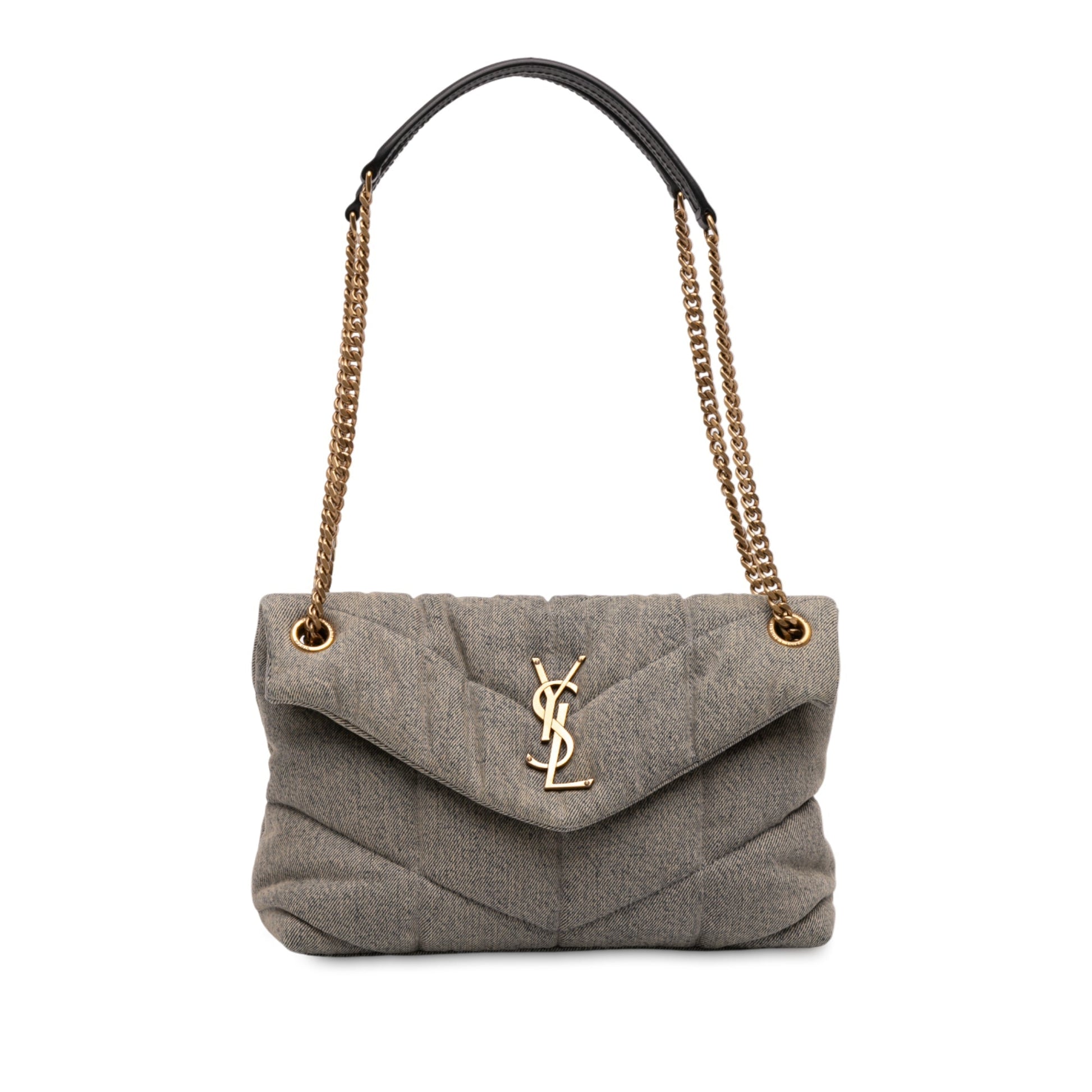 Saint Laurent LouLou Puffer Small in Denim Grigio – 2022 - Etoilux