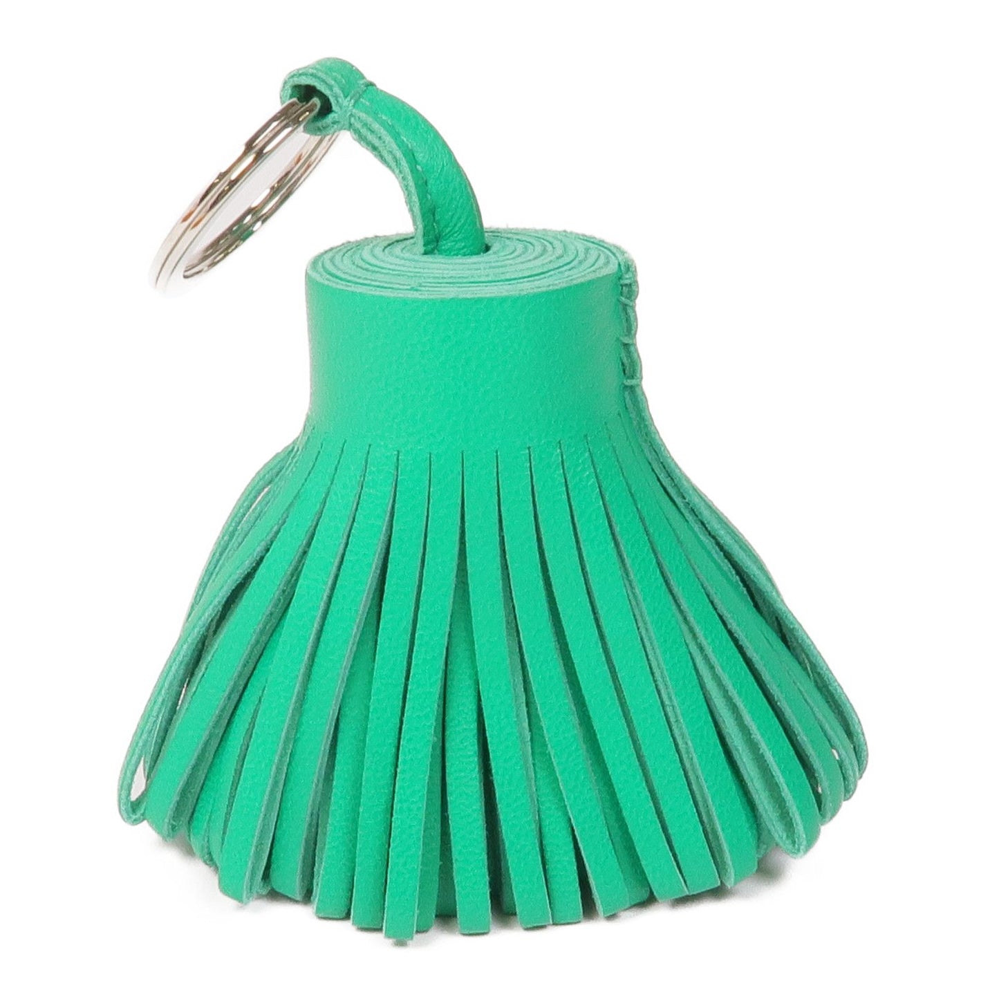 Hermès Carmen Key Ring Agnello Milo Bambou — Hardware Palladio — Scatola Originale - Etoilux
