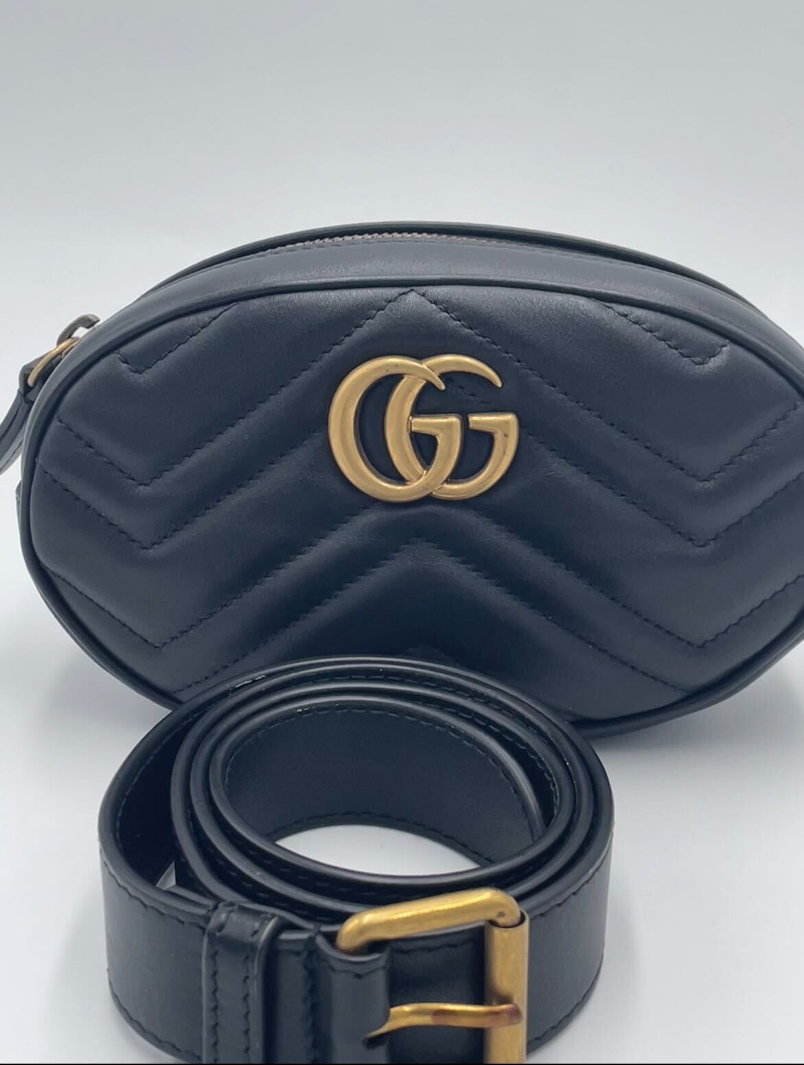 Gucci Marmont – Marsupio Belt Bag in Pelle Nera Matelassé - Etoilux