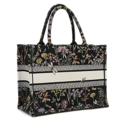 Christian Dior Dior Book Tote Borsa media in tela floreale nera M1296 BP - Etoilux