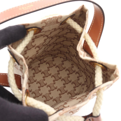 Celine Teen Drawstring Triomphe Canvas & Pelle Tan – 14,5 cm - Etoilux
