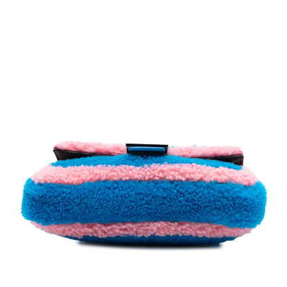 Fendi Baguette Micro in Montone Bicolore – Blu & Rosa – 2000 - 2010 - Etoilux