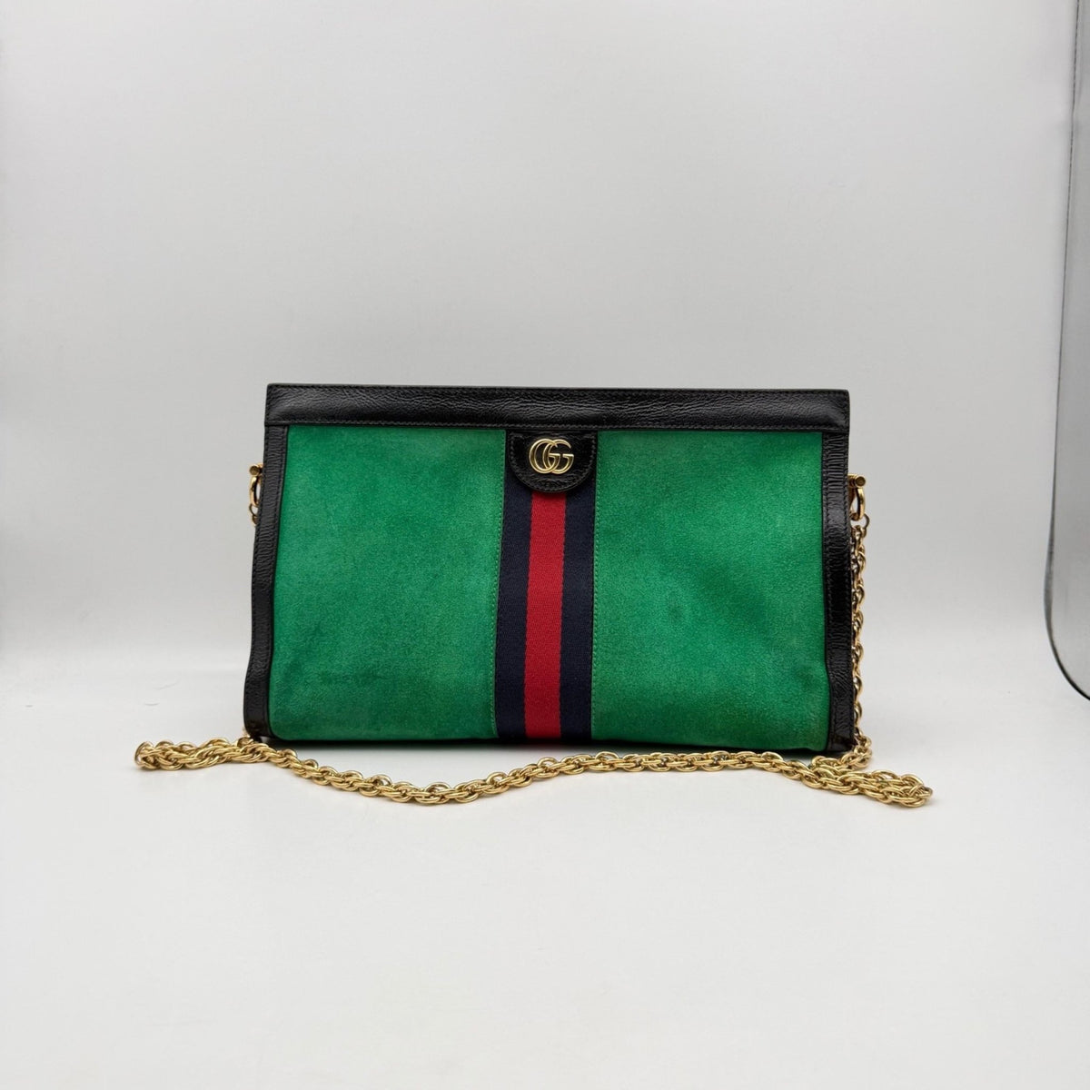 Gucci Borsa a spalla in suede verde - Etoilux