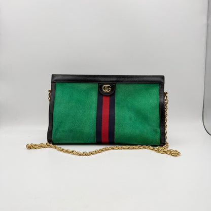 Gucci Borsa a spalla in suede verde - Etoilux