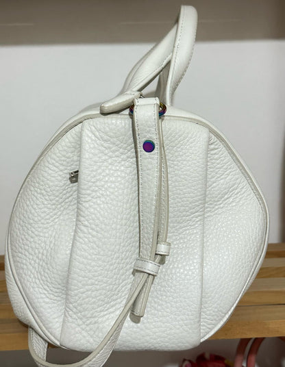 Alexander Wang Rocco Bag in Pelle Martellata Bianca con Borchie Iridescenti - Etoilux