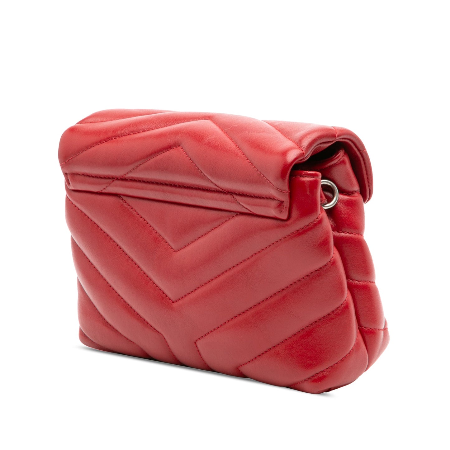 Saint Laurent – Loulou Small in Pelle Matelassé Rossa – 2018 - Etoilux