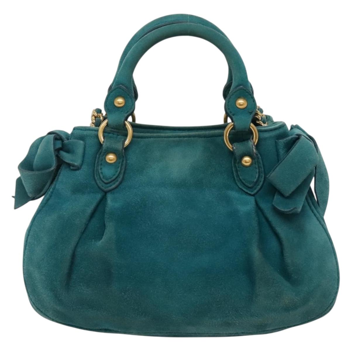 Miu Miu – Borsa a tracolla in pelle scamosciata blu - Etoilux