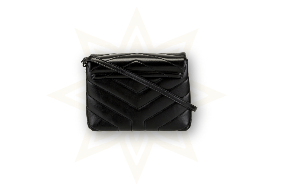 Saint Laurent Loulou Toy in pelle nera – Silver Hardware - Etoilux