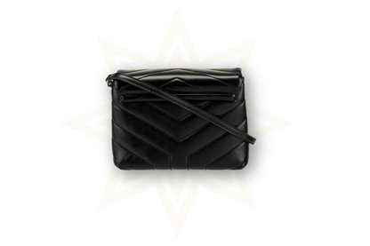 Saint Laurent Loulou Toy in pelle nera – Silver Hardware - Etoilux