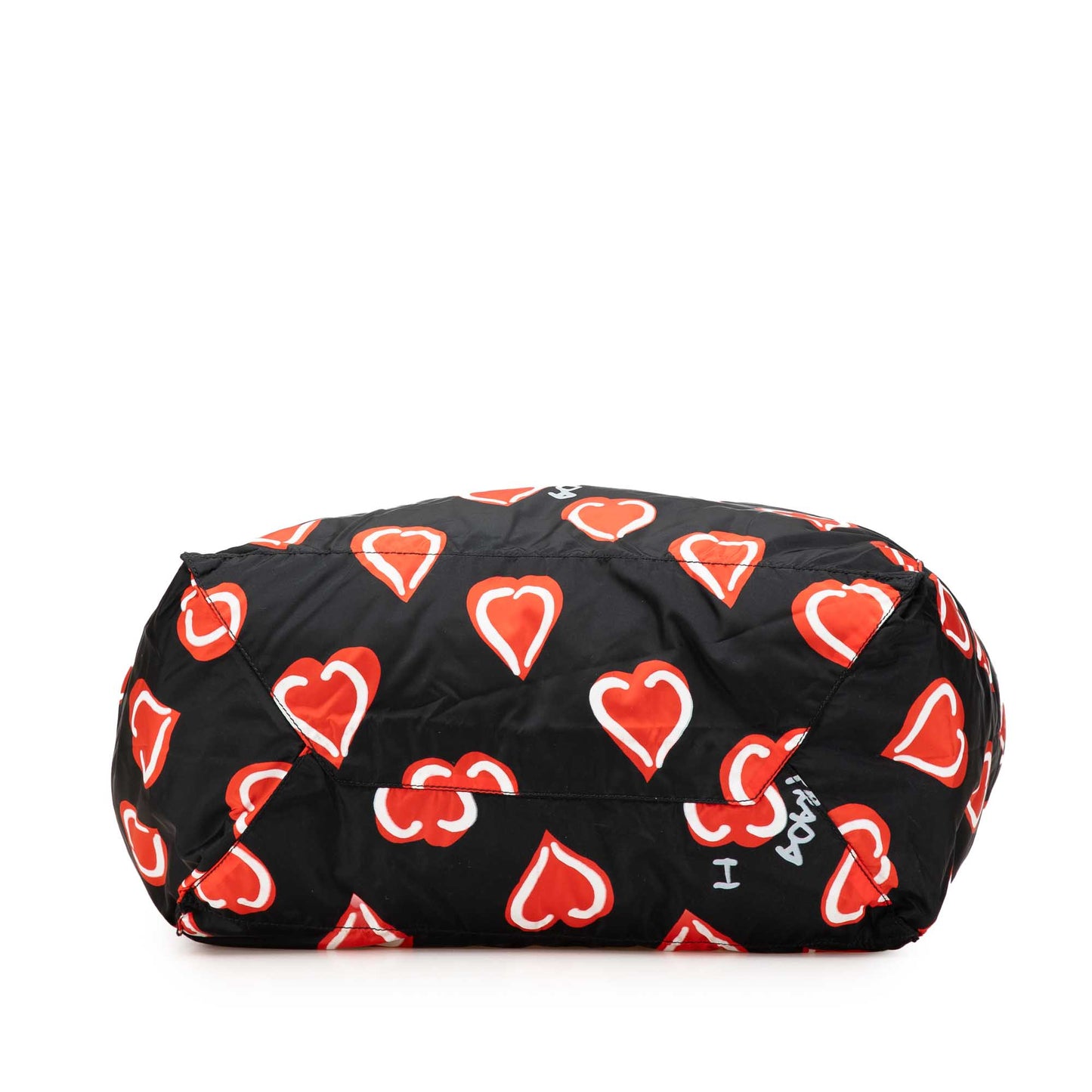 Prada – Tote in nylon stampato con cuori (“I Love Prada”) - Etoilux