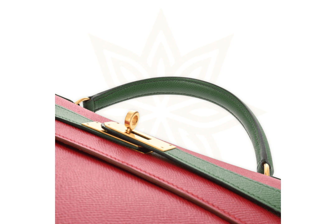 Hermès Kelly 35 Retourne – Pelle Epsom Bicolore Rouge H / Vert Veronese – Gold Hardware - Etoilux