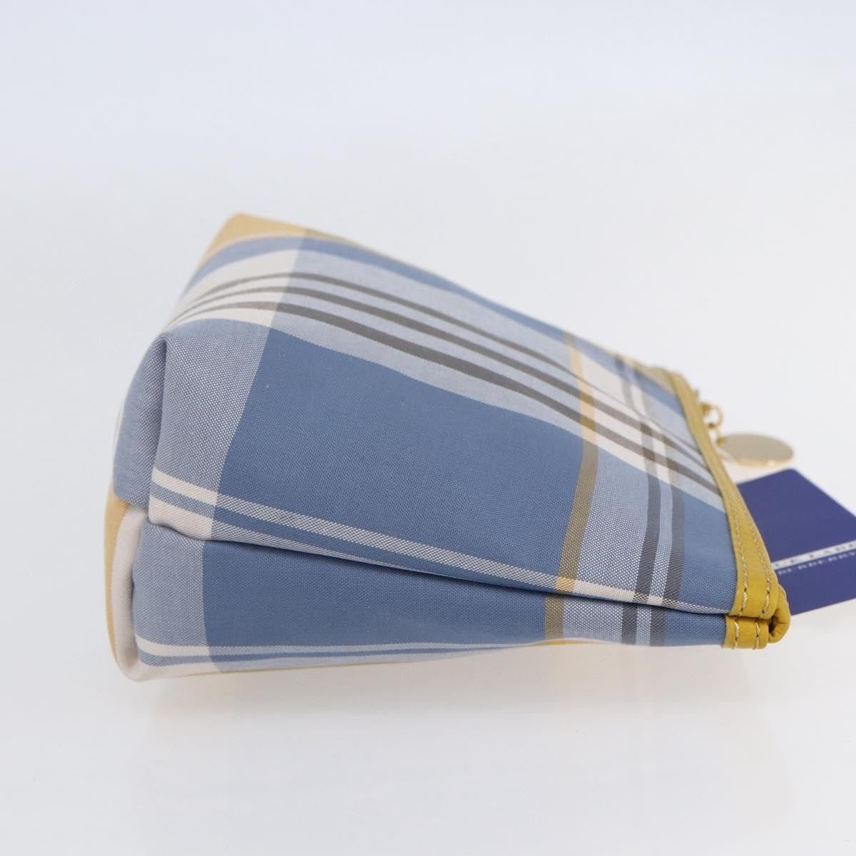 Burberry Nova Check Pochette in Tela Canvas Azzurra e Giallo Senape — Small - Etoilux