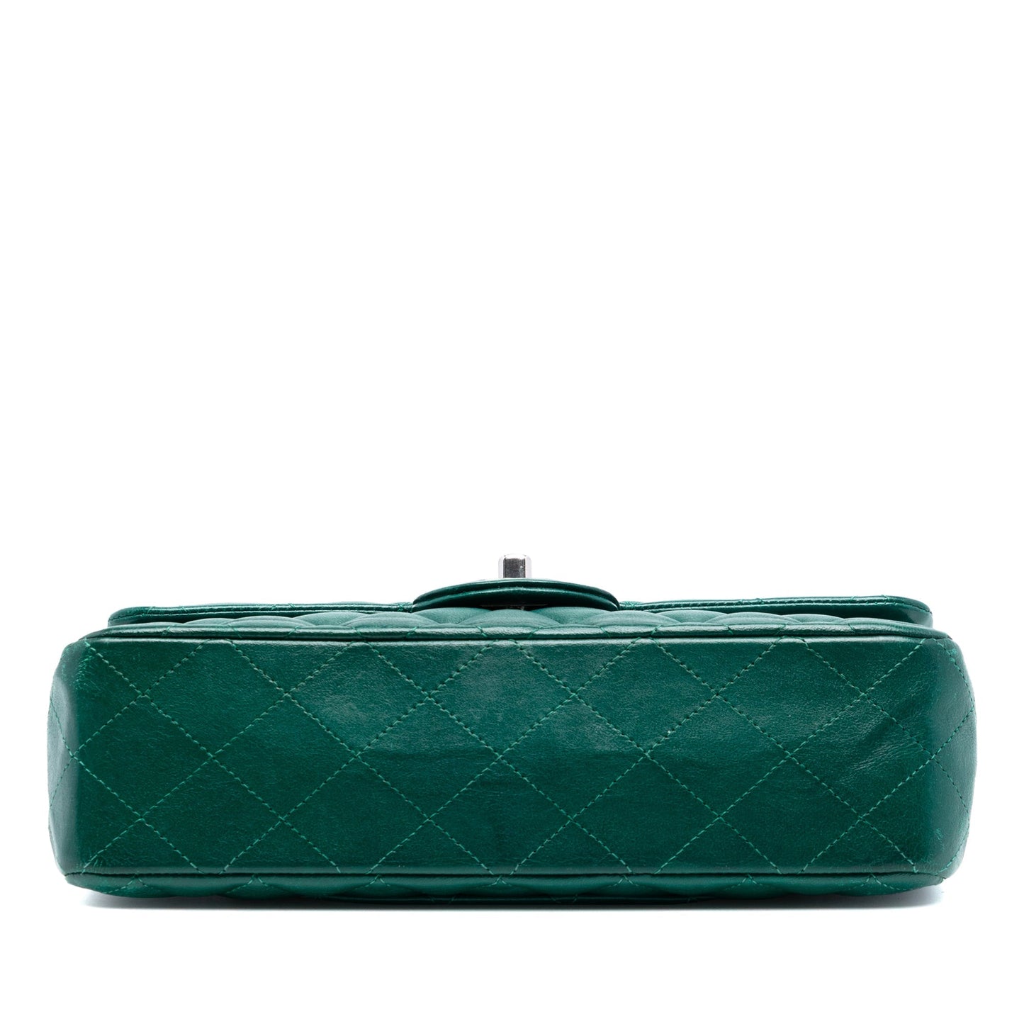 Chanel Classic Flap Small Agnello Verde Smeraldo Hardware Argento — 2018 - Etoilux