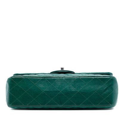 Chanel Classic Flap Small Agnello Verde Smeraldo Hardware Argento — 2018 - Etoilux